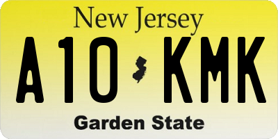 NJ license plate A10KMK