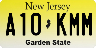 NJ license plate A10KMM