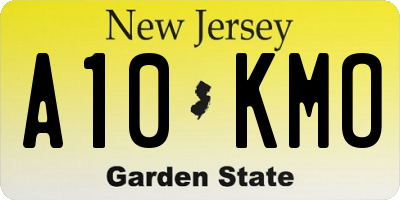 NJ license plate A10KMO