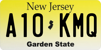 NJ license plate A10KMQ