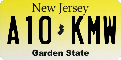 NJ license plate A10KMW