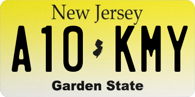 NJ license plate A10KMY