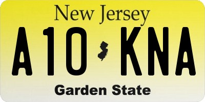 NJ license plate A10KNA