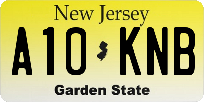 NJ license plate A10KNB