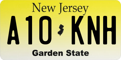 NJ license plate A10KNH