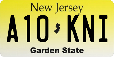 NJ license plate A10KNI