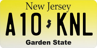 NJ license plate A10KNL