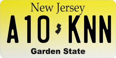 NJ license plate A10KNN