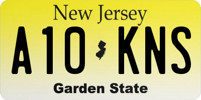 NJ license plate A10KNS