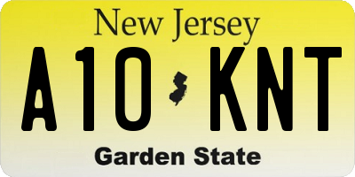 NJ license plate A10KNT