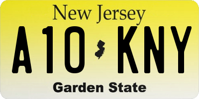 NJ license plate A10KNY