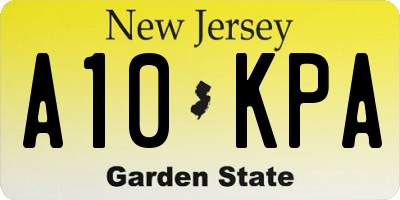 NJ license plate A10KPA