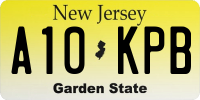 NJ license plate A10KPB