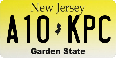 NJ license plate A10KPC