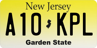 NJ license plate A10KPL