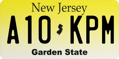 NJ license plate A10KPM