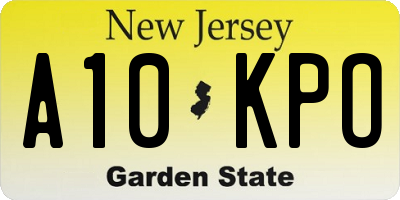 NJ license plate A10KPO