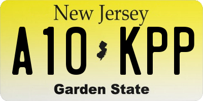 NJ license plate A10KPP