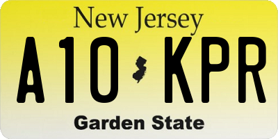 NJ license plate A10KPR