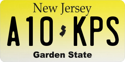 NJ license plate A10KPS