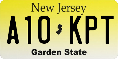 NJ license plate A10KPT