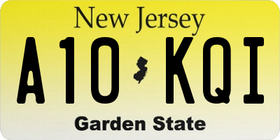 NJ license plate A10KQI