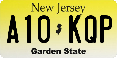 NJ license plate A10KQP