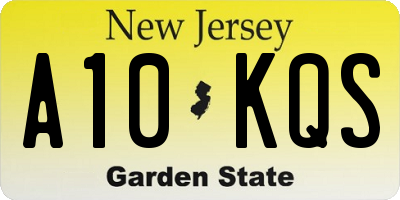 NJ license plate A10KQS