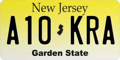 NJ license plate A10KRA