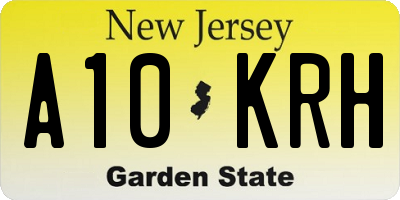 NJ license plate A10KRH