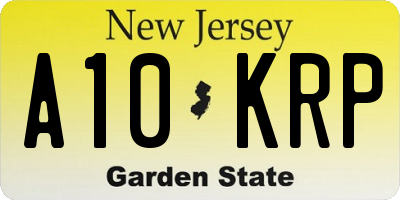 NJ license plate A10KRP