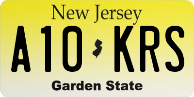 NJ license plate A10KRS