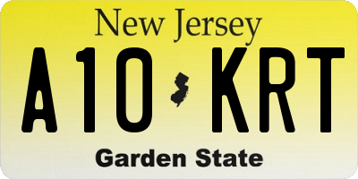 NJ license plate A10KRT