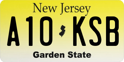 NJ license plate A10KSB