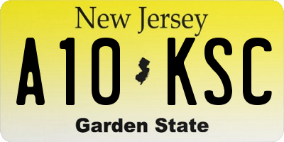 NJ license plate A10KSC