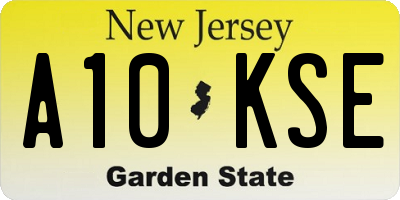 NJ license plate A10KSE