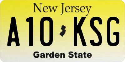 NJ license plate A10KSG