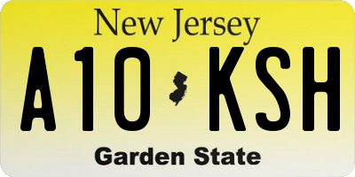 NJ license plate A10KSH