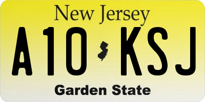 NJ license plate A10KSJ