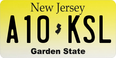 NJ license plate A10KSL