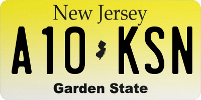 NJ license plate A10KSN