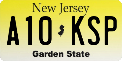 NJ license plate A10KSP