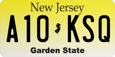 NJ license plate A10KSQ