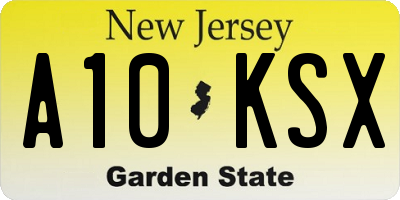 NJ license plate A10KSX
