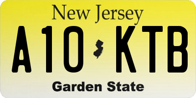 NJ license plate A10KTB