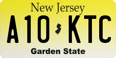 NJ license plate A10KTC