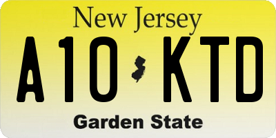 NJ license plate A10KTD