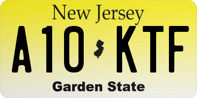 NJ license plate A10KTF