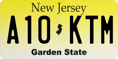 NJ license plate A10KTM