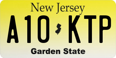 NJ license plate A10KTP